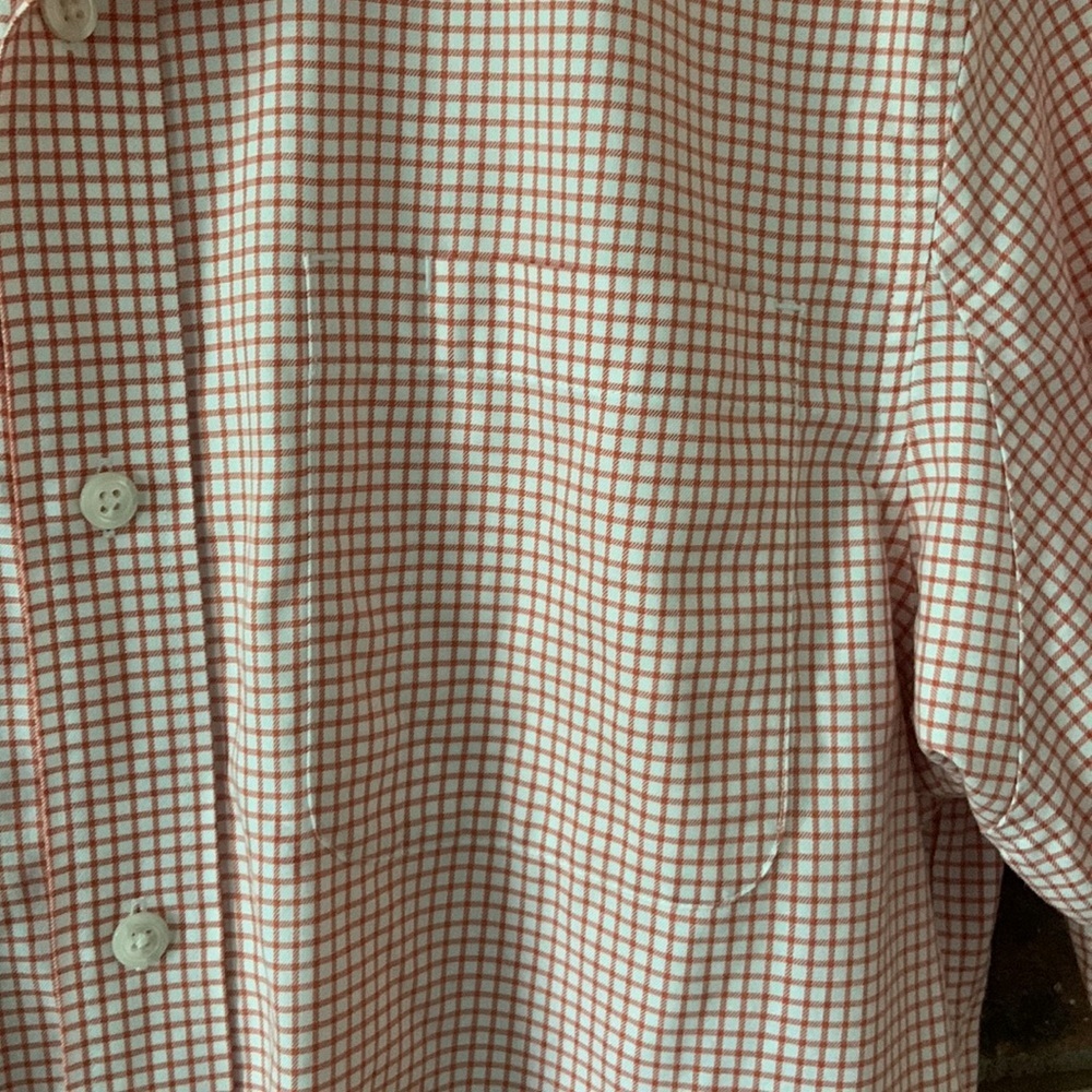 Duluth Trading Co Orange Check Plaid Button Up Shirt - Picture 5 of 9